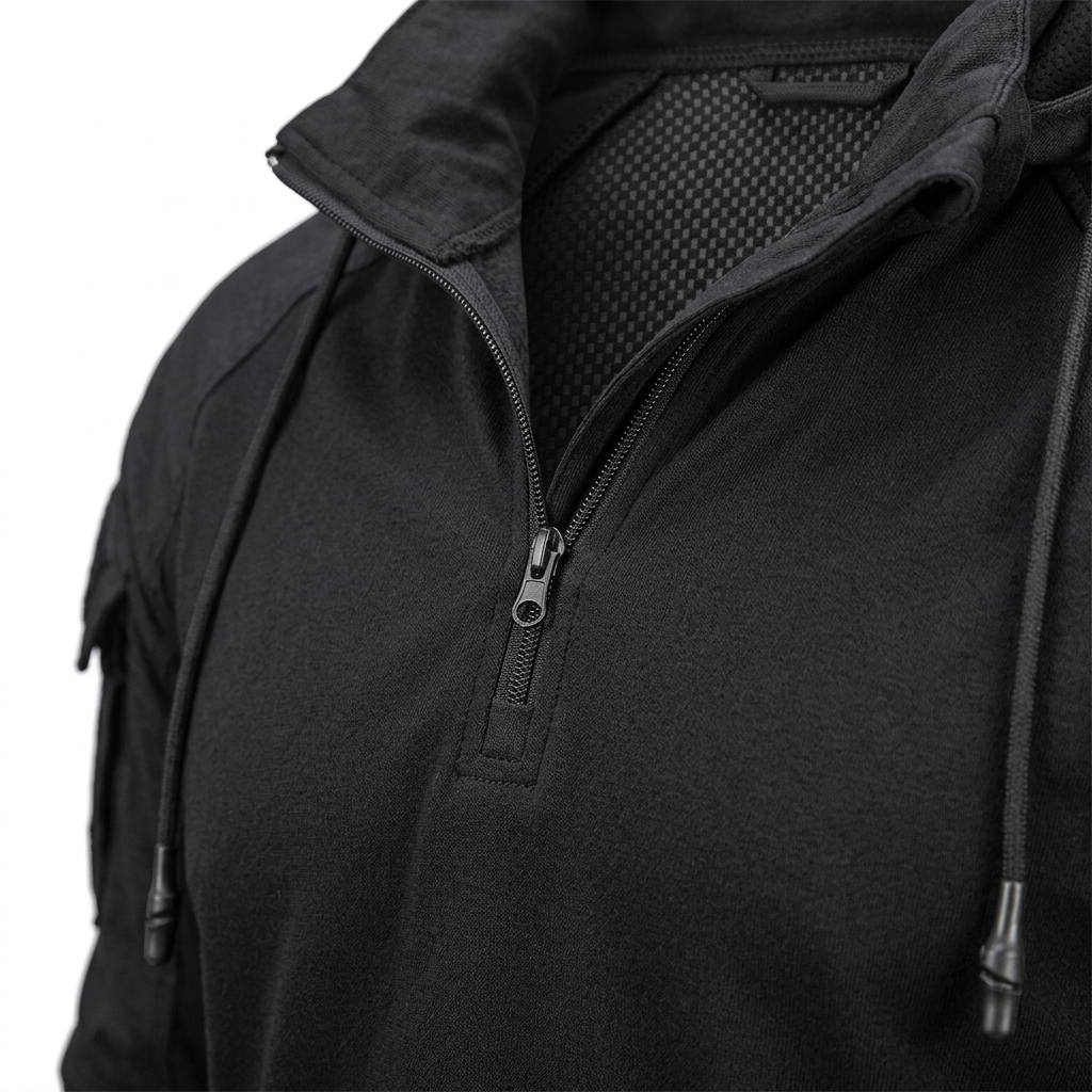 TactWild Triumph hood and chest zip detail